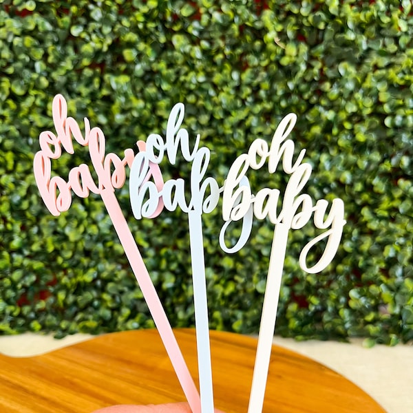 Custom Drink Stirrer, Cocktail Stirrer, Baby Shower Decor, Swizzle Stick, Party Serverware, Acrylic Drink Mixer, Event Party Decor,Set of 10