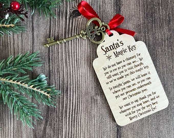 Santa's Magic Key Ornament: Christmas Santa’s Magic Key, Christmas Decor