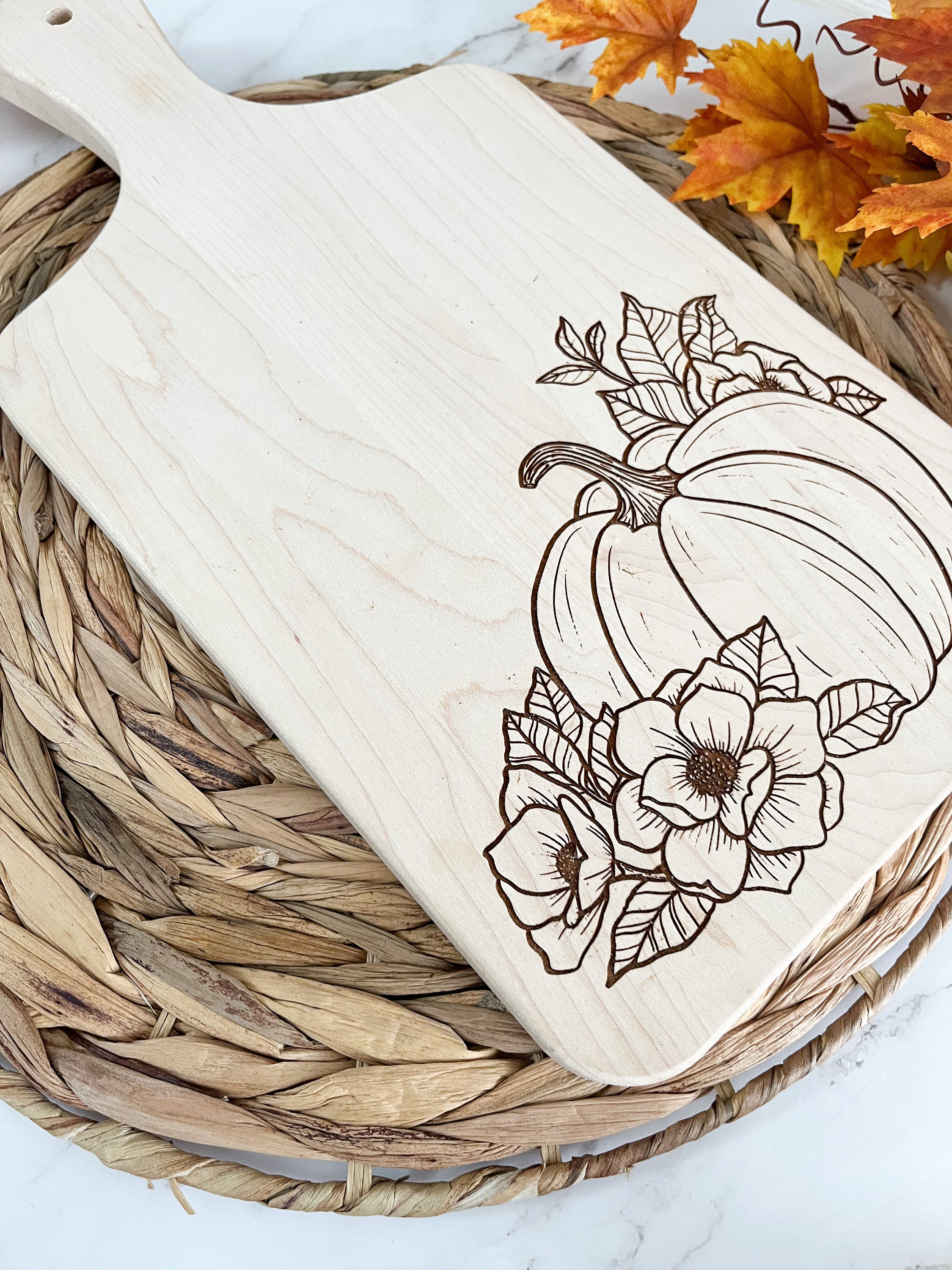 Engraved Maple Pumpkin Cutting Board: Fall Decor Charcuterie Board - Etsy