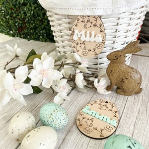 Easter Basket Tag, Easter Basket Name Tag, Easter Egg Tag, Spring Decor, Easter Decor, Custom Name Tag, Easter Basket Name Tag