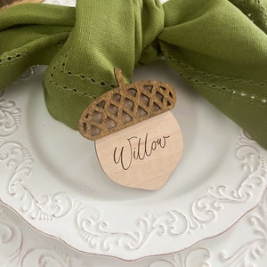 Cartões de lugar personalizados/cartões de lugar de ação de graças/cartões de lugar personalizados/casamento de outono/mesa de ação de graças/decoração de ação de graças/decoração de outono/bolotas