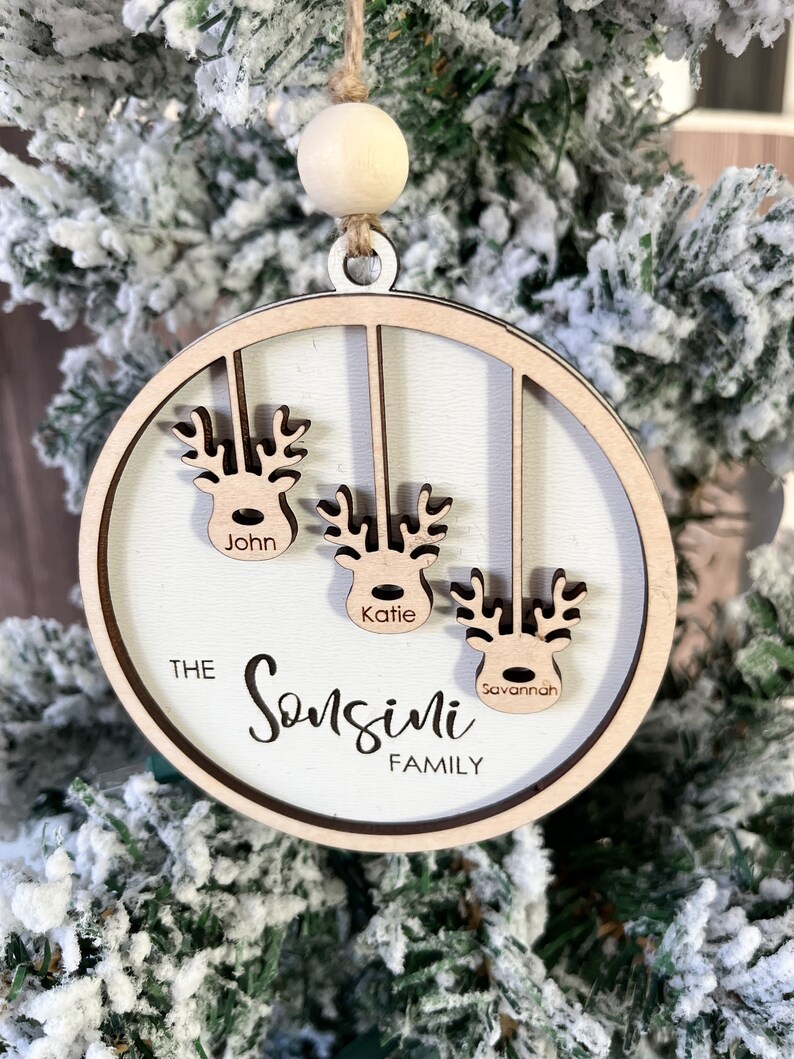 Custom Ornament, Family Ornament, Name Ornament, Engraved Ornament, Handmade Ornament image 2