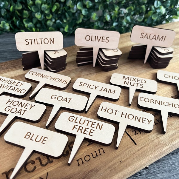 Cheese Labels, Cheese Markers, Cheese Picks, Hostess Gift, Food Labels, Party Deco, Catering Labels, Event Decor, Charcuterie, Cheese Board