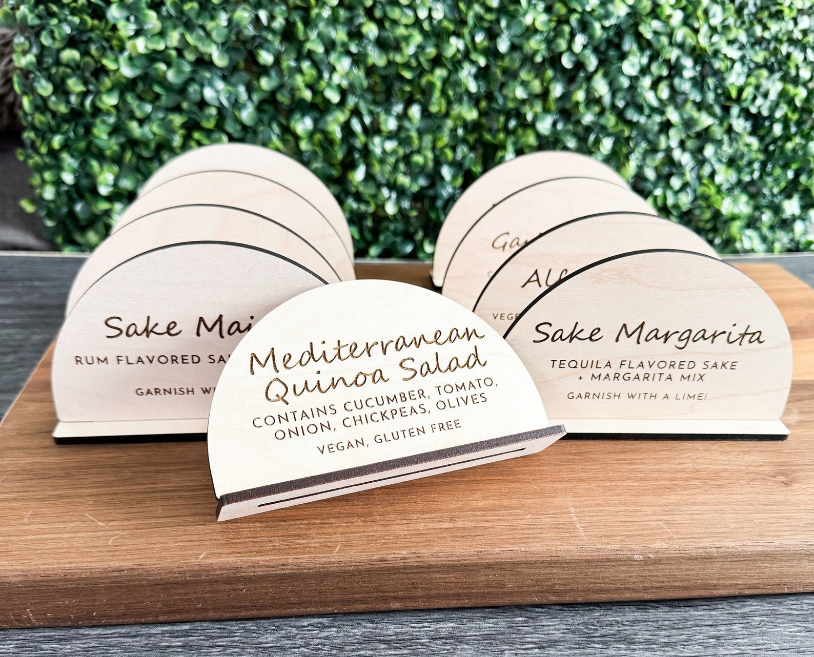 Event Table Labels Wooden Food Labels: Catering Buffet Signs, Event Planning Decor ...