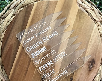 Engraved Acrylic Plant Markers: Herb Garden Stakes