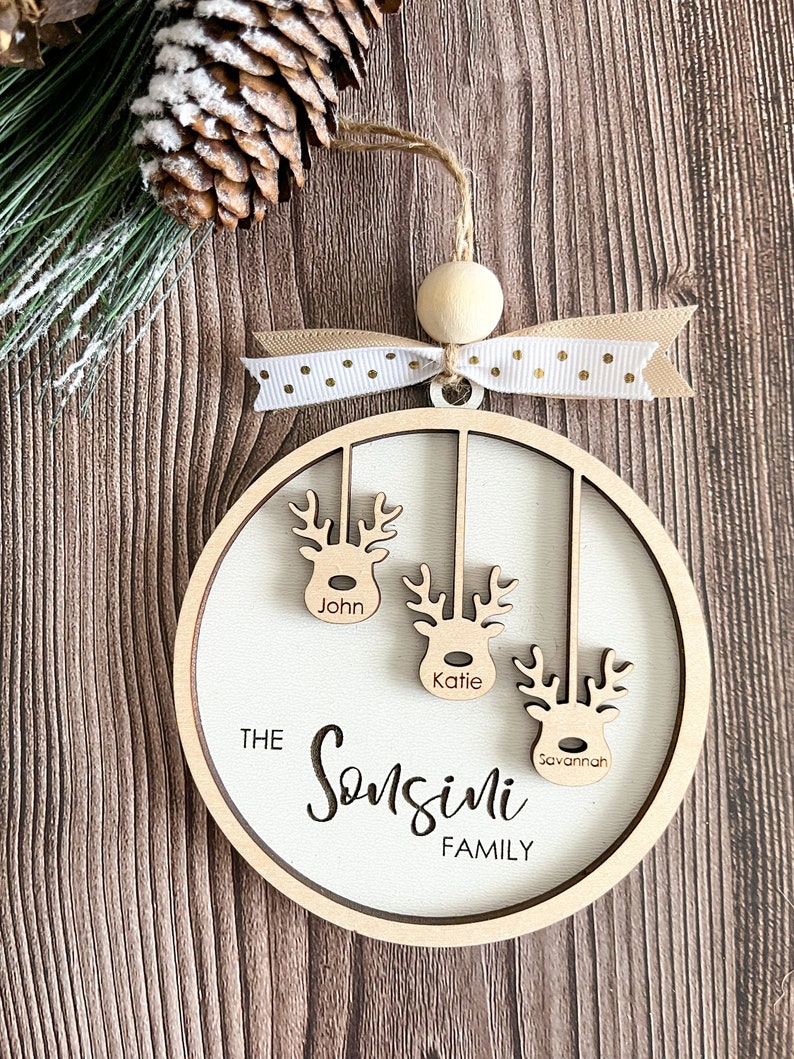 Custom Ornament, Family Ornament, Name Ornament, Engraved Ornament, Handmade Ornament image 7