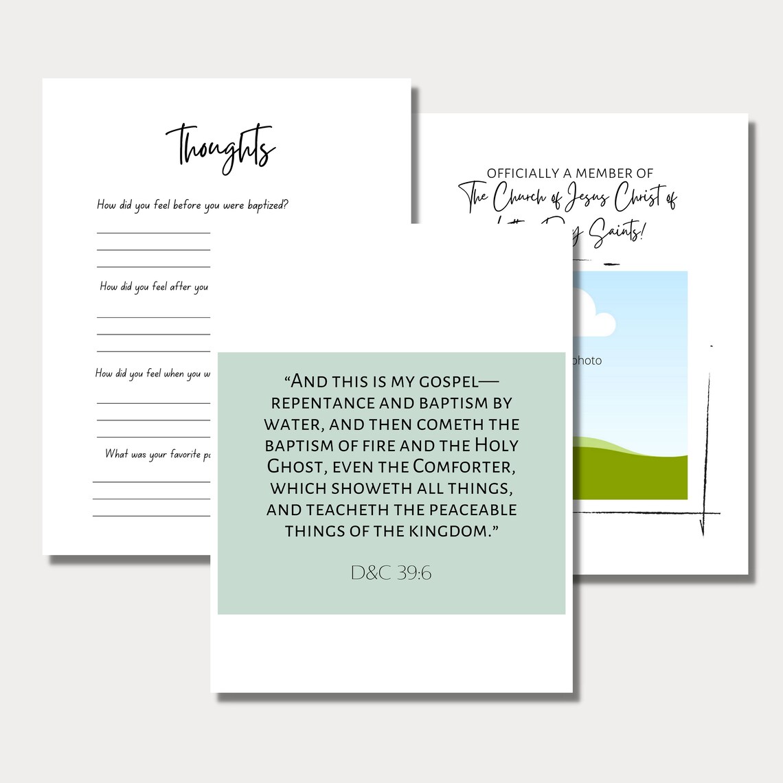 Baptism Memory Book LDS Printable Baptism Book Baptism Journal LDS ...