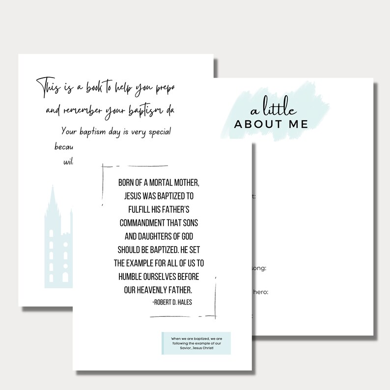 Baptism Memory Book LDS Printable Baptism Book Baptism Etsy