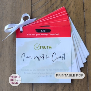 Lies vs Truth Scripture Cards | Christian Affirmations, Bible Verse Encouragement (PDF)