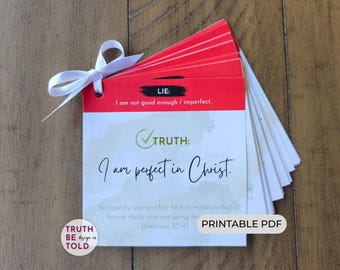 Scripture Cards for God's Truth | Christian Affirmations Printable (PDF)