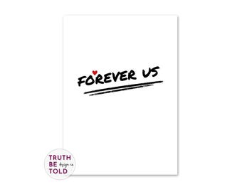 Forever Us Printable Valentine Card, Minimalist Valentine, Romantic Anniversary, 5x7 Blank Inside