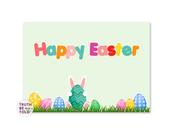 Whimsical Easter Card, Bunny and Eggs (PDF Pattern)