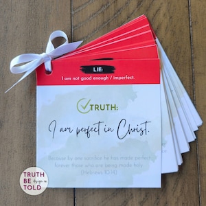 33 Schriftkarten, Wahrheit und Lüge Bibelverskarten, Identität in Christus, Werkzeug für psychische Gesundheit