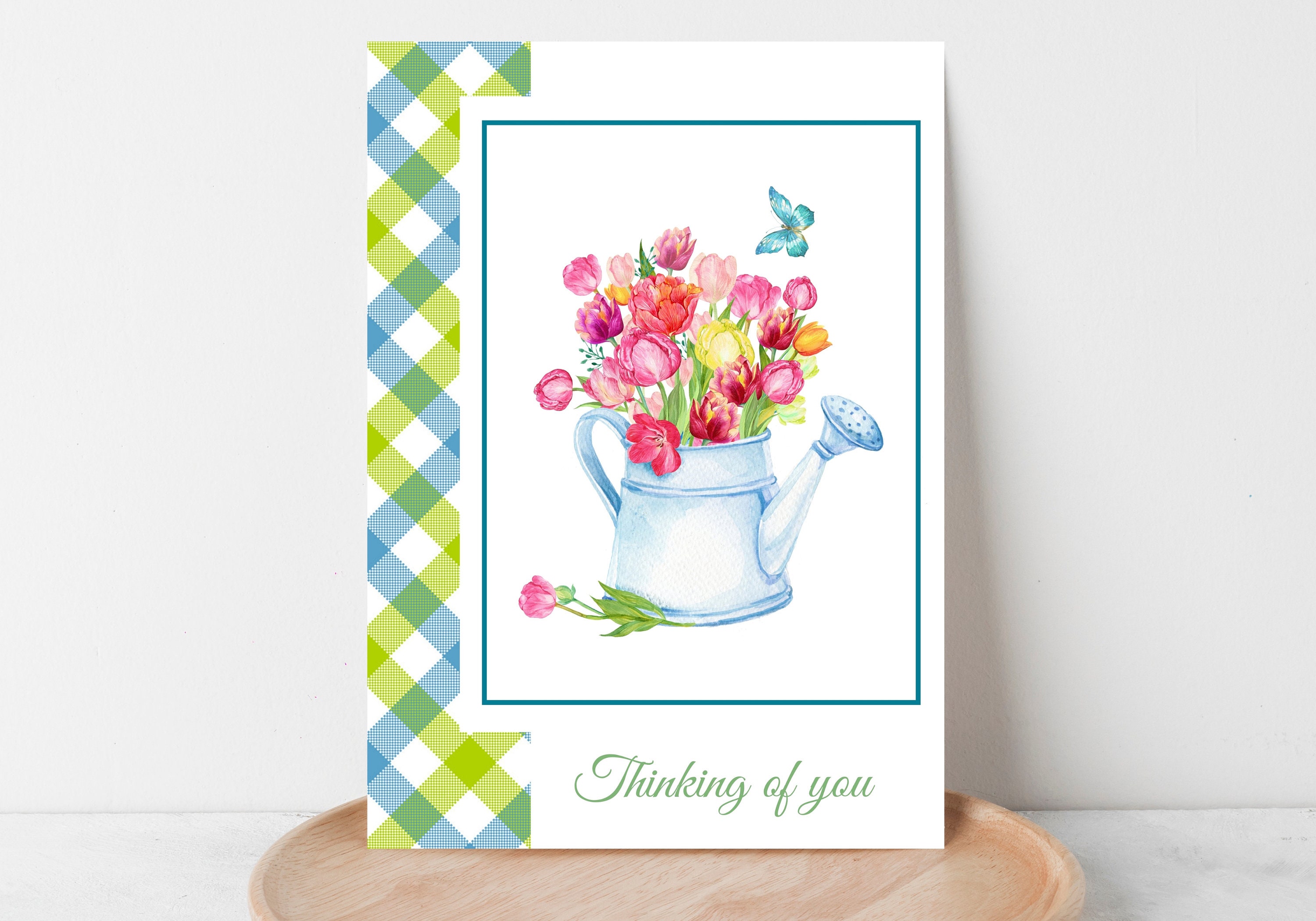 Thinking of You Printable Greeting Card With Multicolored Roses, Floral ...