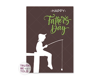 Christian Father's Day Fishing Card, Proverb Design (PDF)
