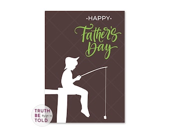 Fathers Day Card for Dad Christian Dad Proverb for Christian Father Fishing Card