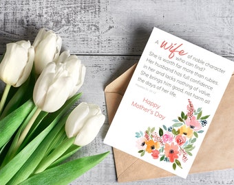 Proverbs 31 Mother's Day Card: Wife Appreciation Gift (PDF)