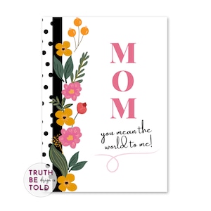 Happy Mothers Day druckbare Karte, You Mean The World To Me Mom, Philipper 1: 2-3 Lustige Mutter-Tages-Karte Süßes Polka Dot Design für Besondere Mutter