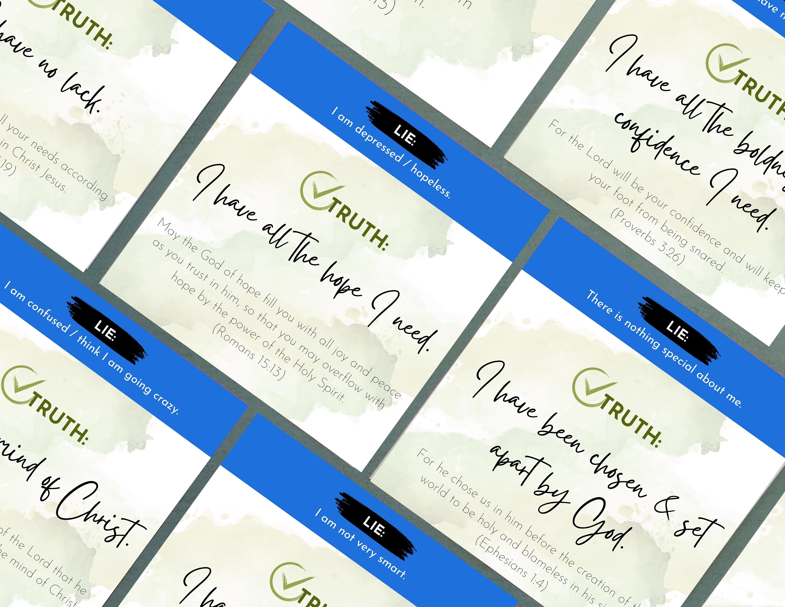 Truth Scriptures Cards Lies Vs Truth Scripture Cards | Christian Affirmations Printable PDF ...