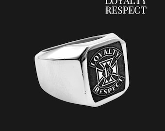1%er Stainless Steel Ring One Percent Outlaw Biker Ring Rocker Jewelry Men's Biker Jewelry Deep Engraving