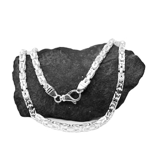 Byzantine chain 925 Sterling Silver King Chain, Silver, Men&#39;s Chain, Unisex, Women&#39;s Chain Necklace