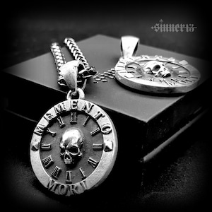 Memento Mori / calavera / colgante de calavera de plata 925 con cadena