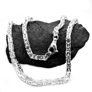 Byzantine chain 925 Sterling Silver King Chain, Silver, Men&#39;s Chain, Unisex, Women&#39;s Chain Necklace