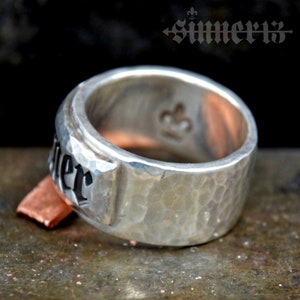 SINNER silver ring rustic SINNER 13