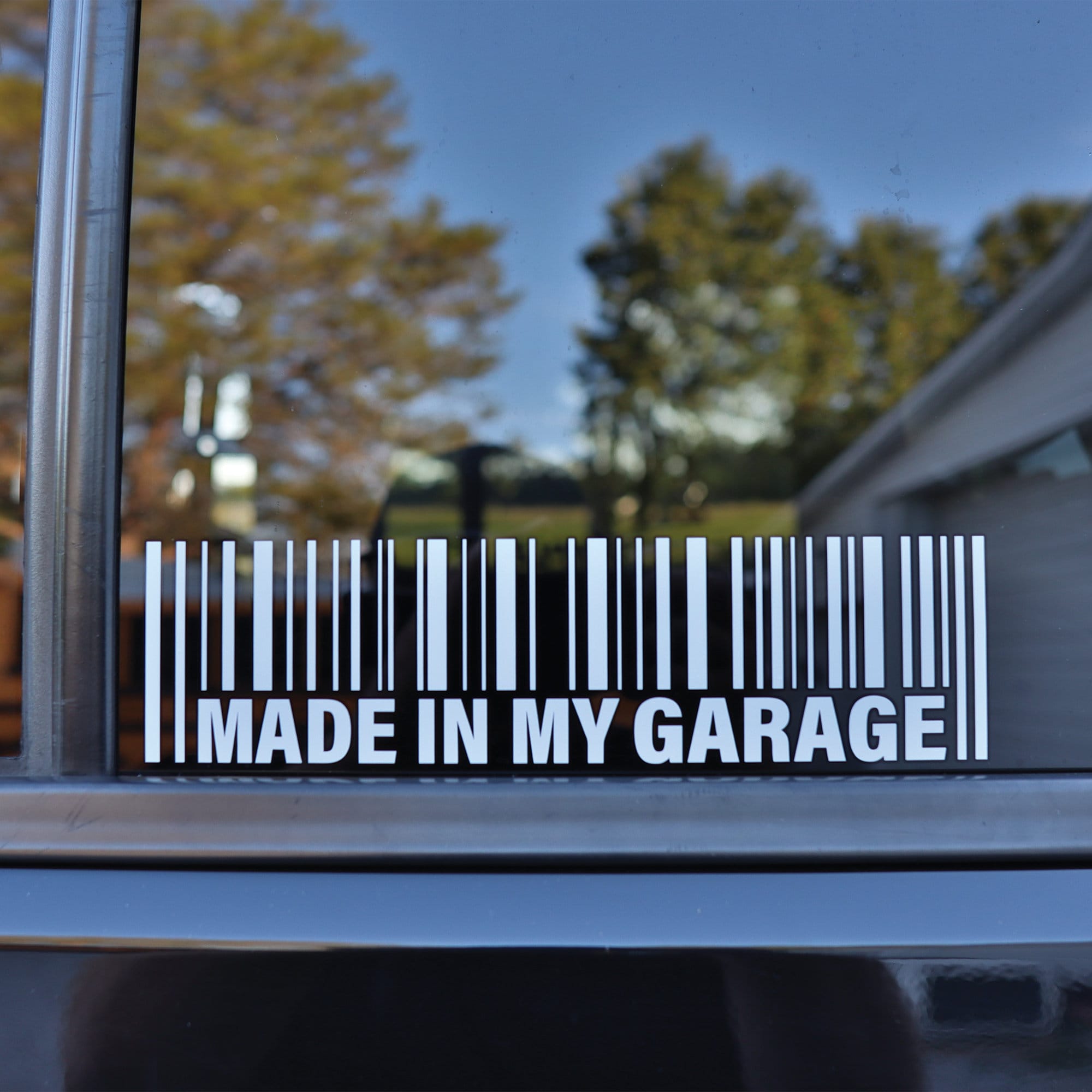 Made in My Garage Barcode Decal - Etsy