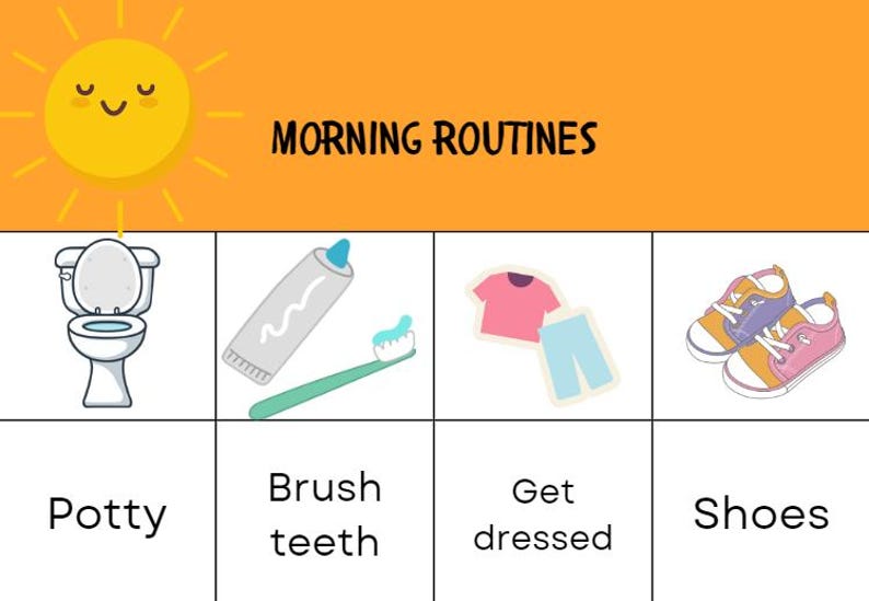 Nighttime and Morning Routine Checklist - Etsy