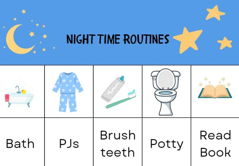 Nighttime and Morning Routine Checklist - Etsy