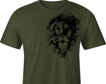 Left Chest Lion Pride Shirt OD Green , Lion Pride Shirt, Lion Pride Tee, Lion T-shirt, Lion Tee, Lion Shirt, King of the Jungle Shirt