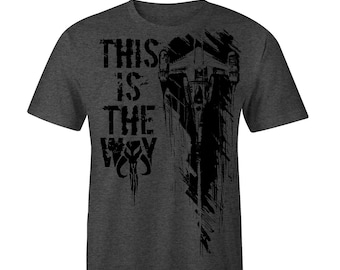 Mandalorian This is the Way Starfighter Shadow T-Shirt, Mando T-Shirt, Mando tee, Mandalorian Tee Mandalorian Shirt, Mando Shirt, Star Wars