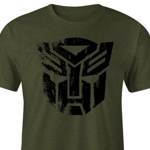 Autobots Distressed Logo OD Green T-Shirt, Transformers Shirt, Autobot Tee, Autobot Shirt, Transformers Tee, 80&#39;s Cartoons