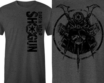 Darth Shogun Vader Shadow Front and Back T-shirt, Darth Vader Samurai Tee, Vader Shirt, Vader Tee, Star Wars Shirt, Vader Shogun Tee