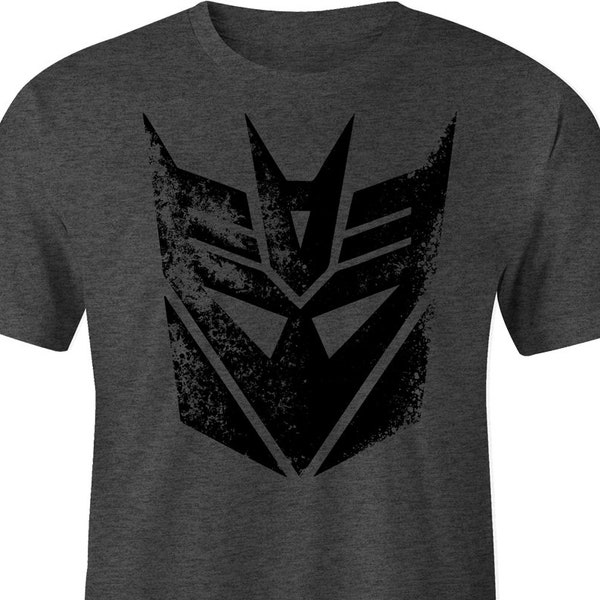 Decepticons Distressed Logo Shadow T-Shirt, Transformers Shirt, Decepticon Tee, Decepticon Shirt, Transformers Tee, 80's Cartoons