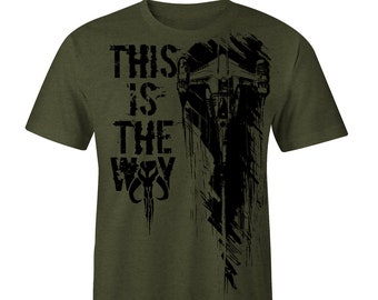 Mandalorian This is the Way Starfighter OD Green T-Shirt, Mando T-Shirt, Mando tee, Mandalorian Tee Mandalorian Shirt, Mando Shirt Star Wars