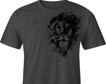 Left Chest Lion Pride Shirt Dark Gray , Lion Pride Shirt, Lion Pride Tee, Lion T-shirt, Lion Tee, Lion Shirt, King of the Jungle Shirt