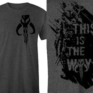 Mandalorian This is the Way Front and Back Shadow T-Shirt, Mando T-Shirt, Mandalorian Tee, Mandalorian Shirt, Mando Shirt, Star Wars, Mando