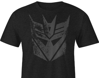 Decepticons Distressed Logo  Ashes T-Shirt, Transformers Shirt, 80's Cartoons