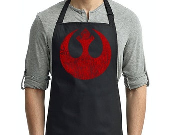 Rebel Distressed Red Logo Apron, Rebel Apron, Jedi Distressed Apron, Star Wars Apron