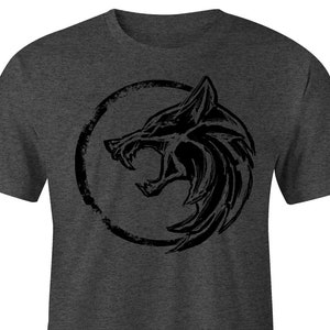 Witcher distressed Shadow logo T-Shirt, Witcher Tee, Witcher Shirt, Geralt