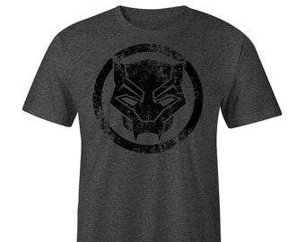 Black Panther Distressed Logo Shadow T-shirt, Black Panther Tee, Black Panther Shirt