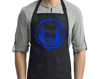Jedi Distressed Blue Logo Apron, Jedi Distressed Apron, Star Wars Apron
