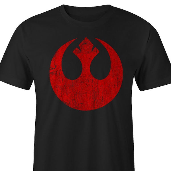 Rebel Distressed Red Logo T-shirt, Rebel Distressed Tee, Rebel Distressed Shirt, Star Wars Shirt