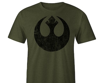 Rebel Distressed Logo OD Green T-shirt, Rebel Distressed Tee, Rebel Distressed Shirt, Star Wars Shirt