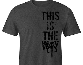 Mandalorian Left Chest This is the Way Shadow T-Shirt, Mando T-Shirt, Mando tee, Mandalorian Tee Mandalorian Shirt, Mando Shirt, Star Wars