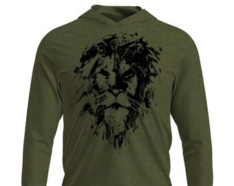 Lion Pride Shirt OD Green Long Sleeve lightweight T-shirt Hoodie, Lion Pride Shirt, Lion Pride Tee, Lion T-shirt, Lion Tee, Lion Shirt