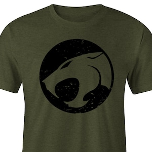 ThunderCats Distressed Logo OD Green T-Shirt, ThunderCats Shirt, ThunderCats Tee, ThunderCats Tee, Thunder Cats 80's Cartoons