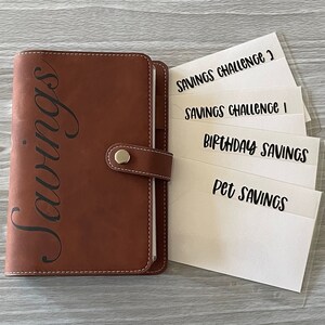 Marrón claro personalizado Starter Cash sobre sistema cartera personal planificador 6 sobres de carpeta de anillo, carpeta de presupuesto, sobres de efectivo,